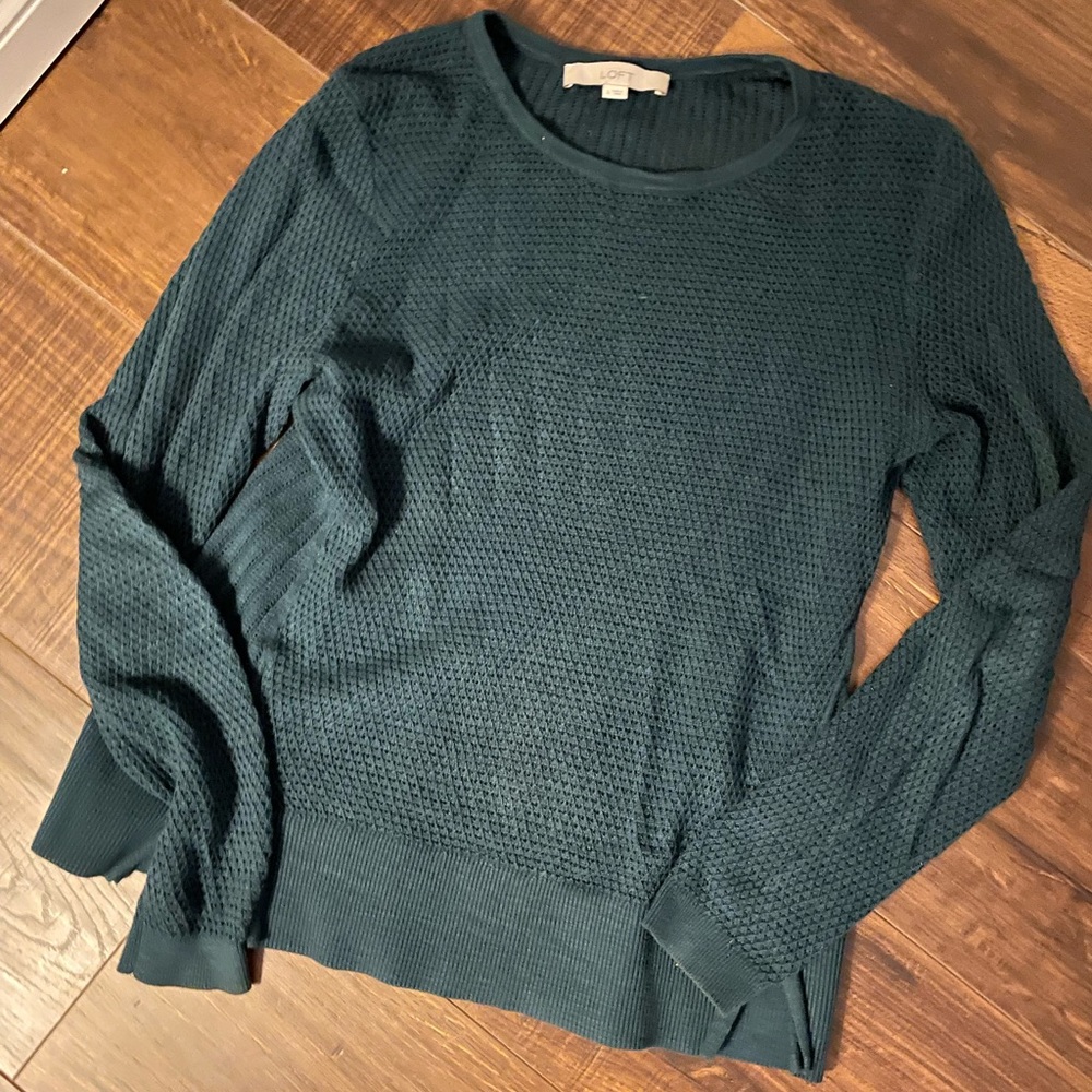 Loft teal sweater-EUC!